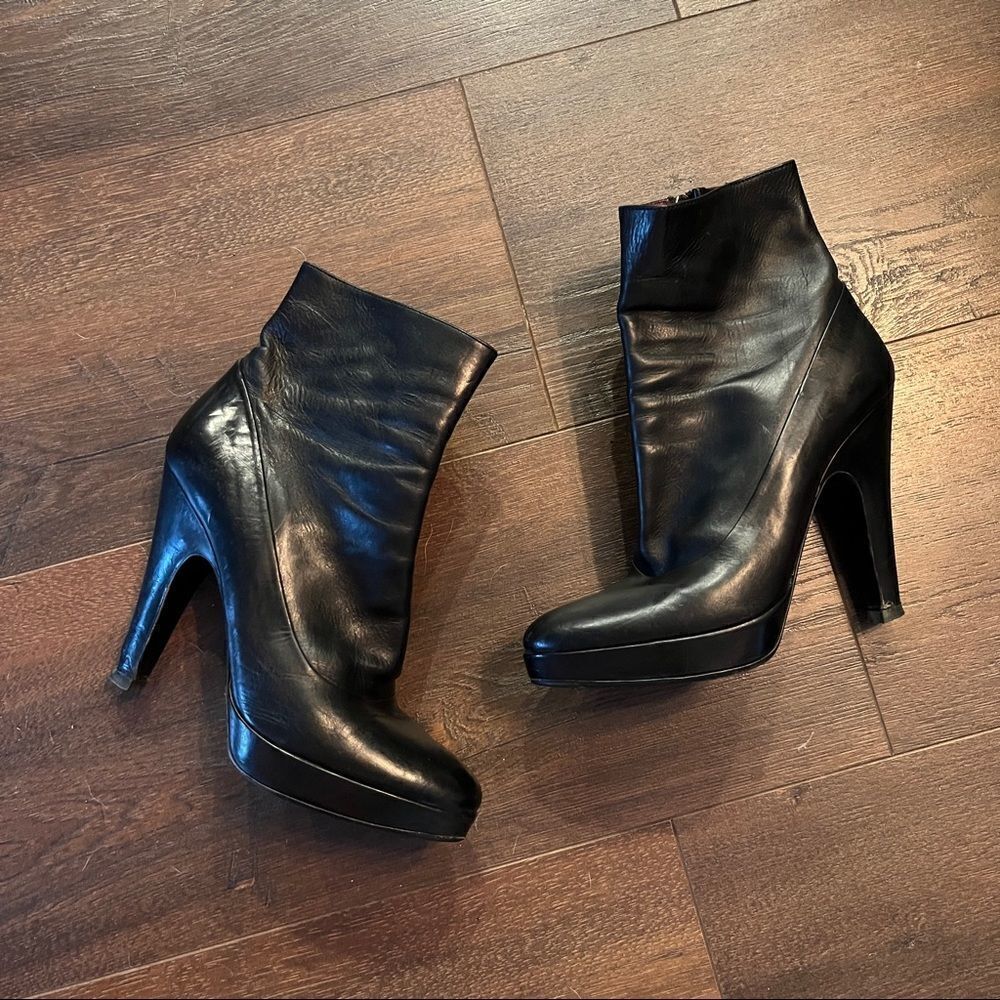 Prada Black Leather Booties